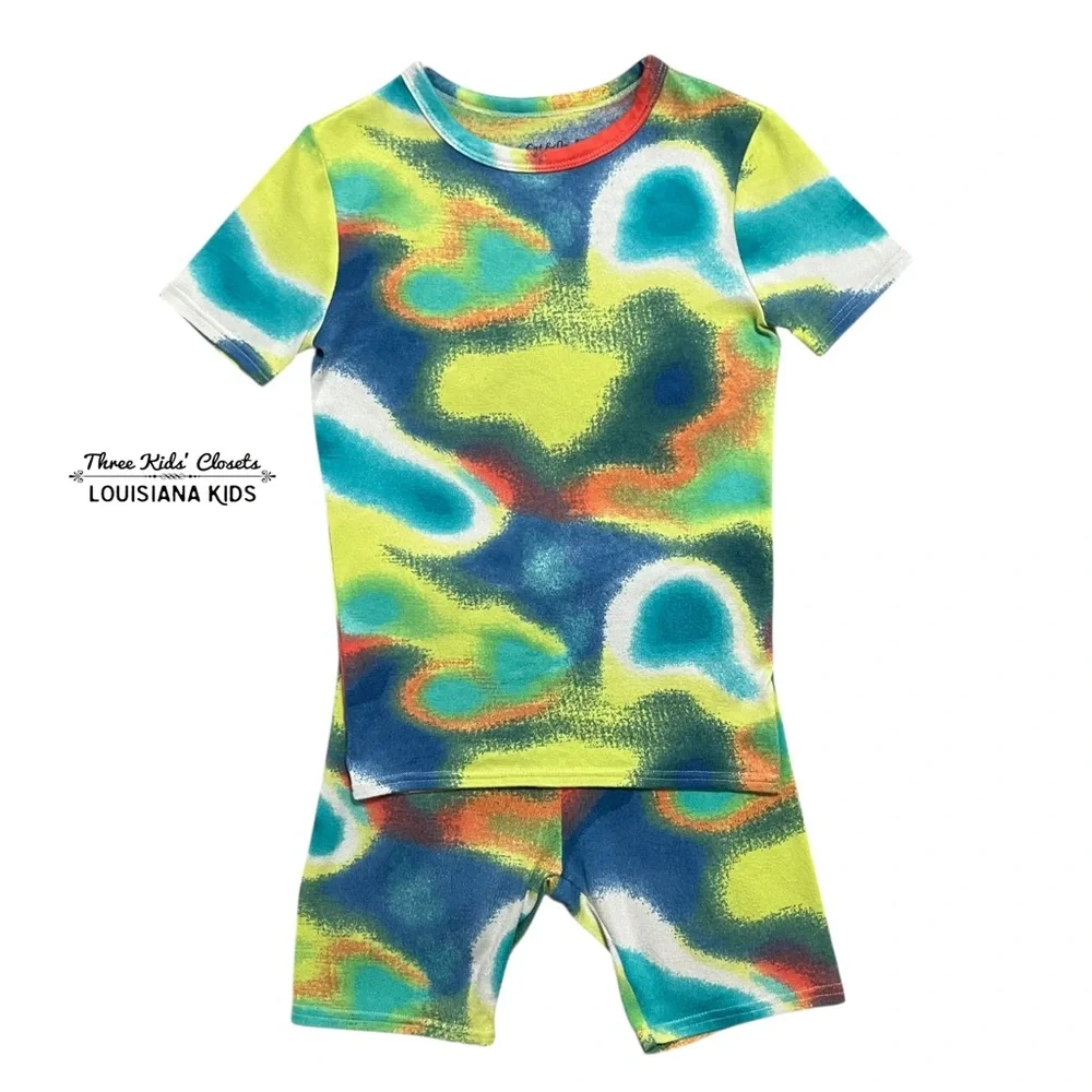 Cat & Jack 8Y Colorful Splatter Print Pajamas Set